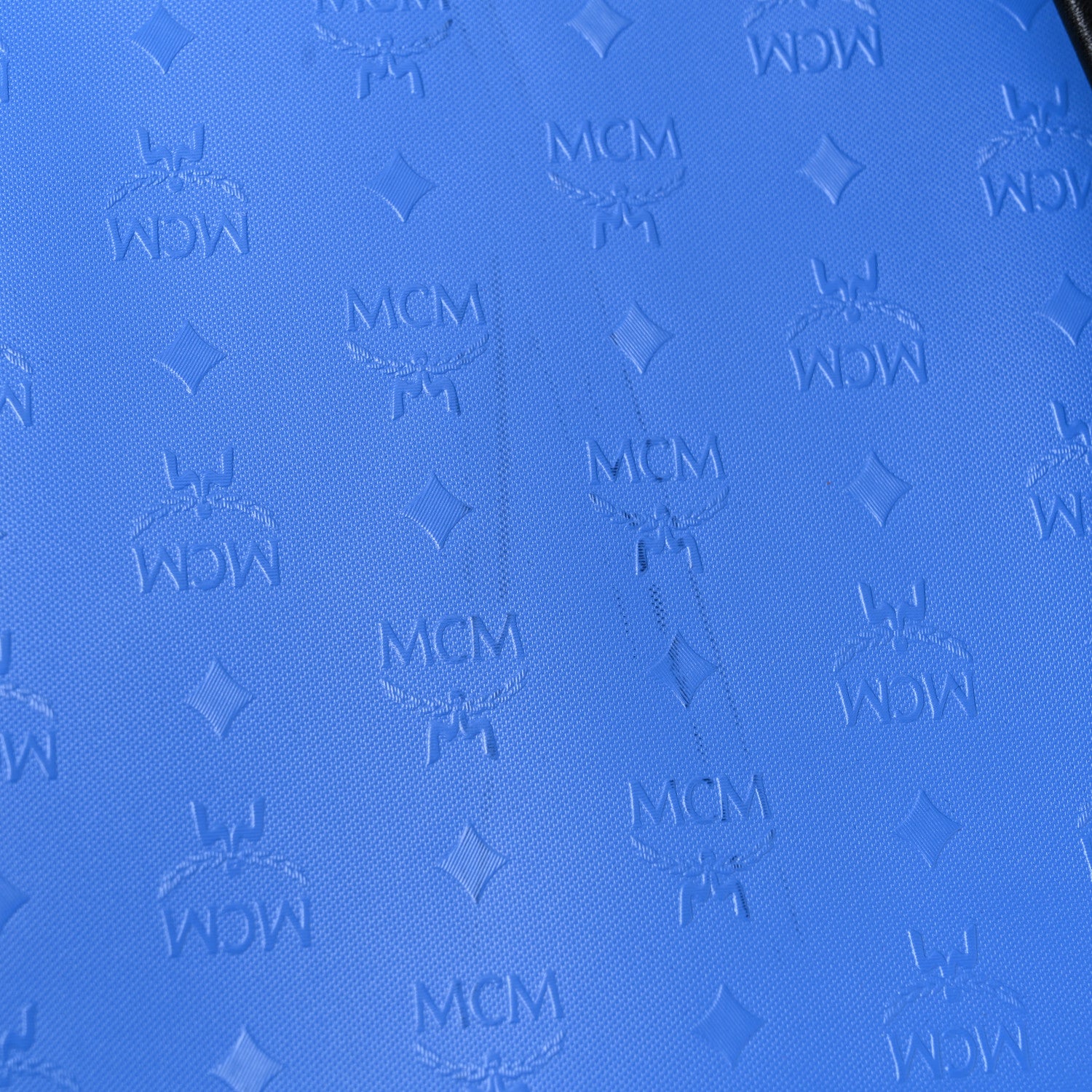 MCM Calfskin Visetos Diamond Print Backpack Blue 13 of 15