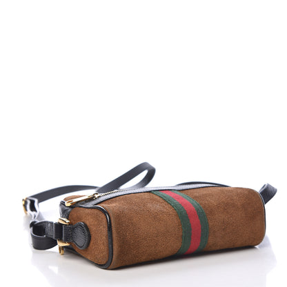 Gucci Suede Patent Web Mini Ophidia Shoulder Bag Nocciola Black 4 of 14