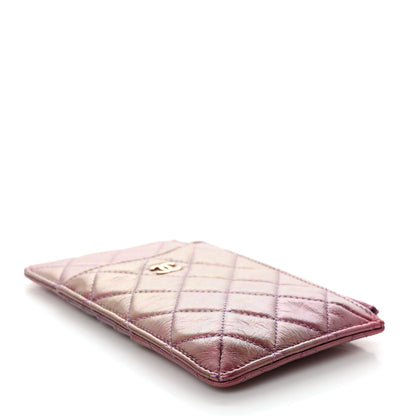 Chanel Metallic Aged Calfskin Quilted Classic Flat Wallet Pouch Purple 4 of 8