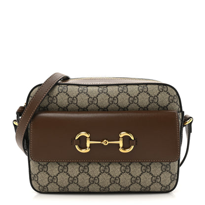 Gucci GG Supreme Monogram Small Horsebit 1955 Shoulder Bag Beige Brown Sugar 1 of 11