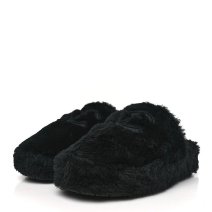 Chanel Shearling CC Flat Mules 37 Black 3 of 18
