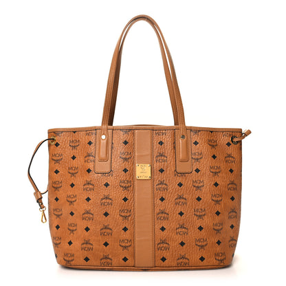 MCM Visetos Medium Liz Reversible Shopper Tote Cognac 1 of 14
