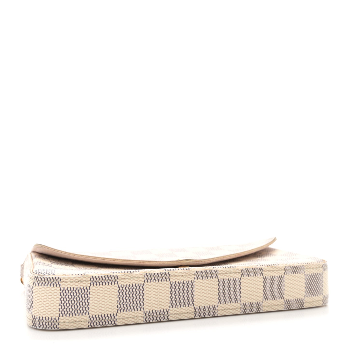 Damier Azur Pochette Felicie Chain Wallet Rose Ballerine