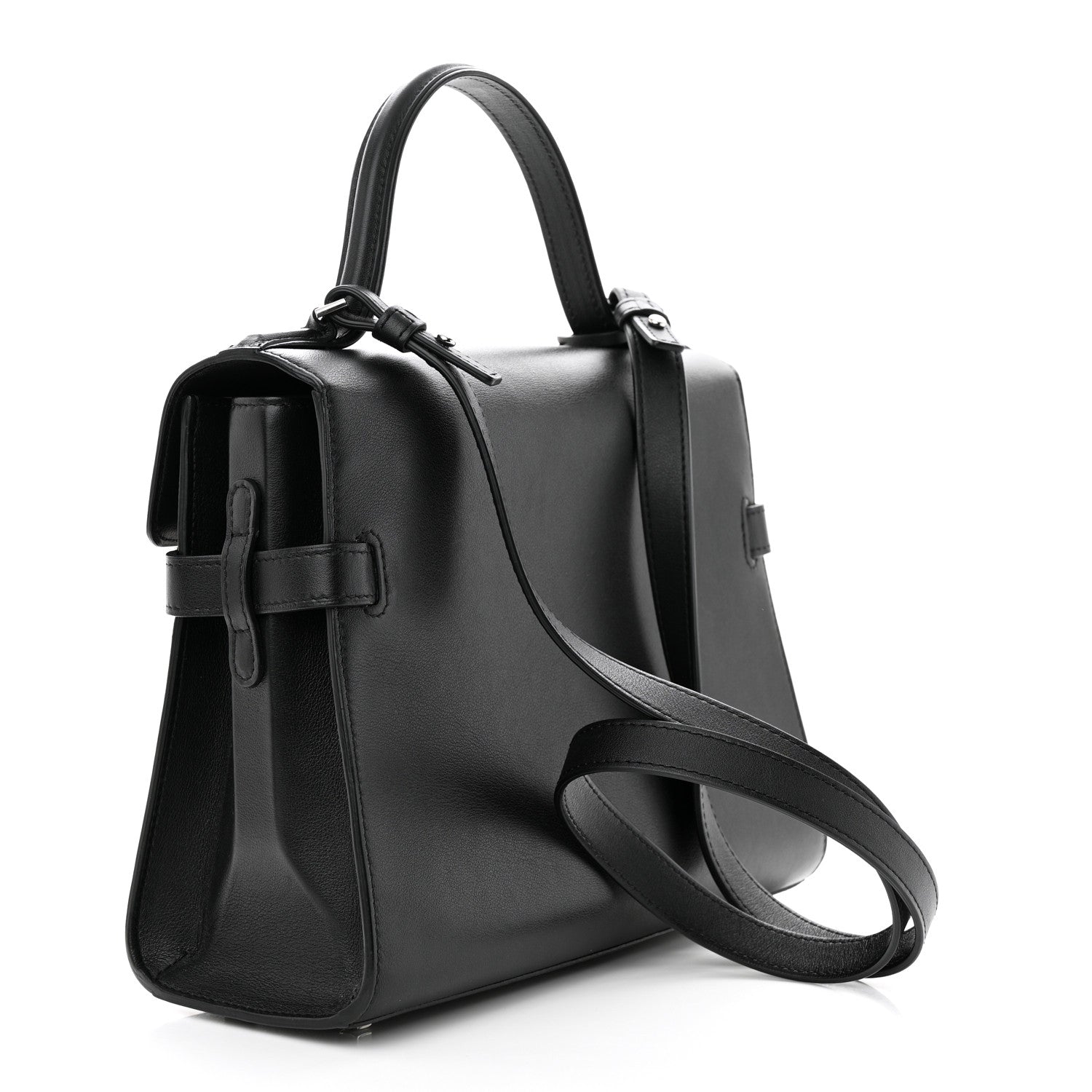 Delvaux Calfskin MM Tempete Satchel Black 3 of 10