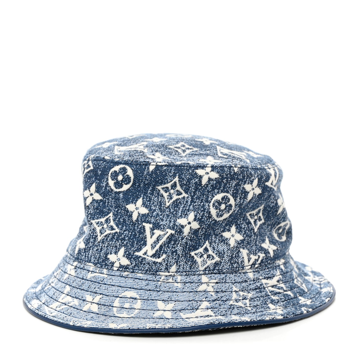 Monogram Denim Jacquard Bob Bucket Hat M Blue