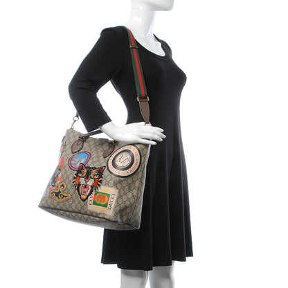 Gucci Soft GG Supreme Monogram Courrier Medium Crossbody Tote Beige New Acero 3 of 17