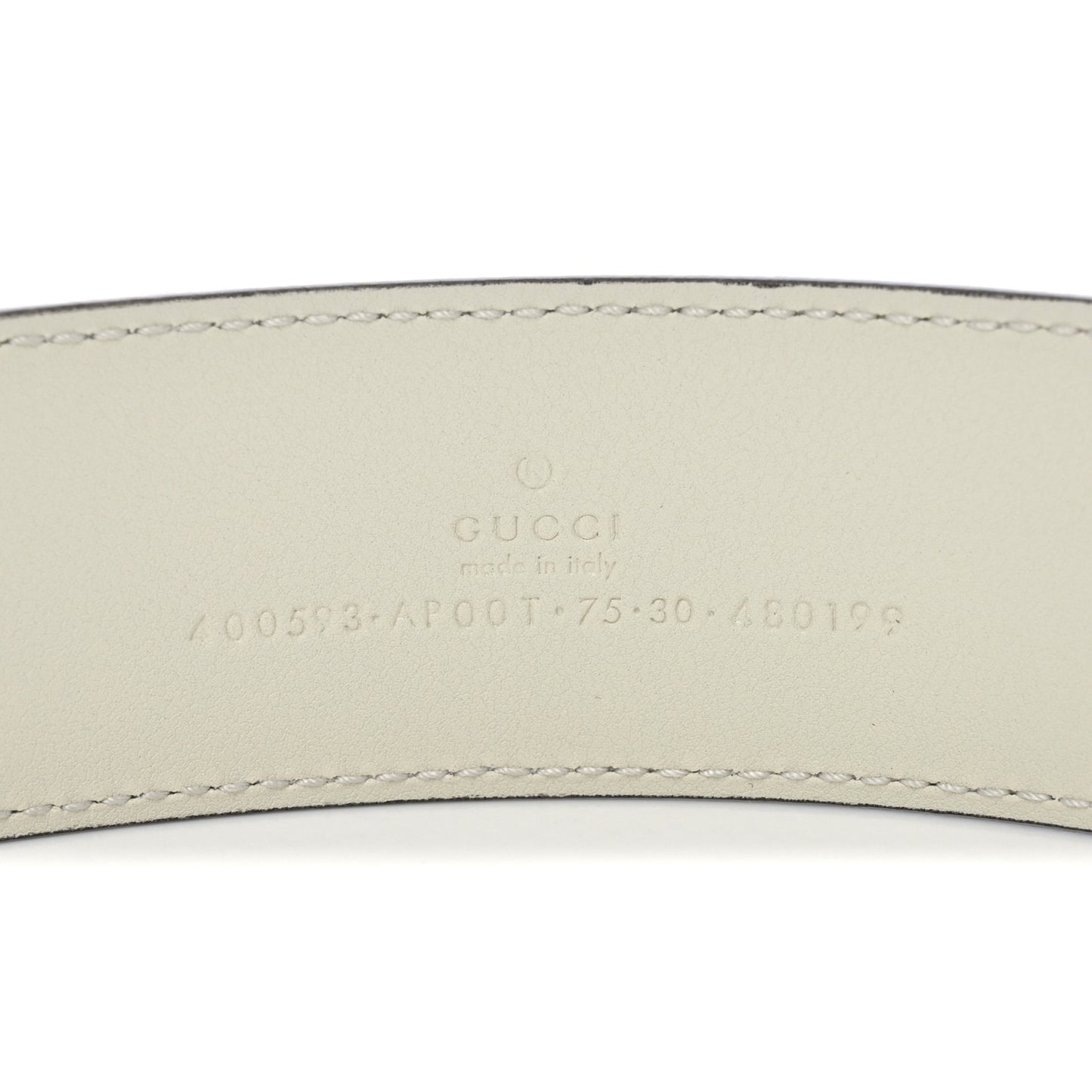 Calfskin Double G 40mm Belt 75 30 Mystic White