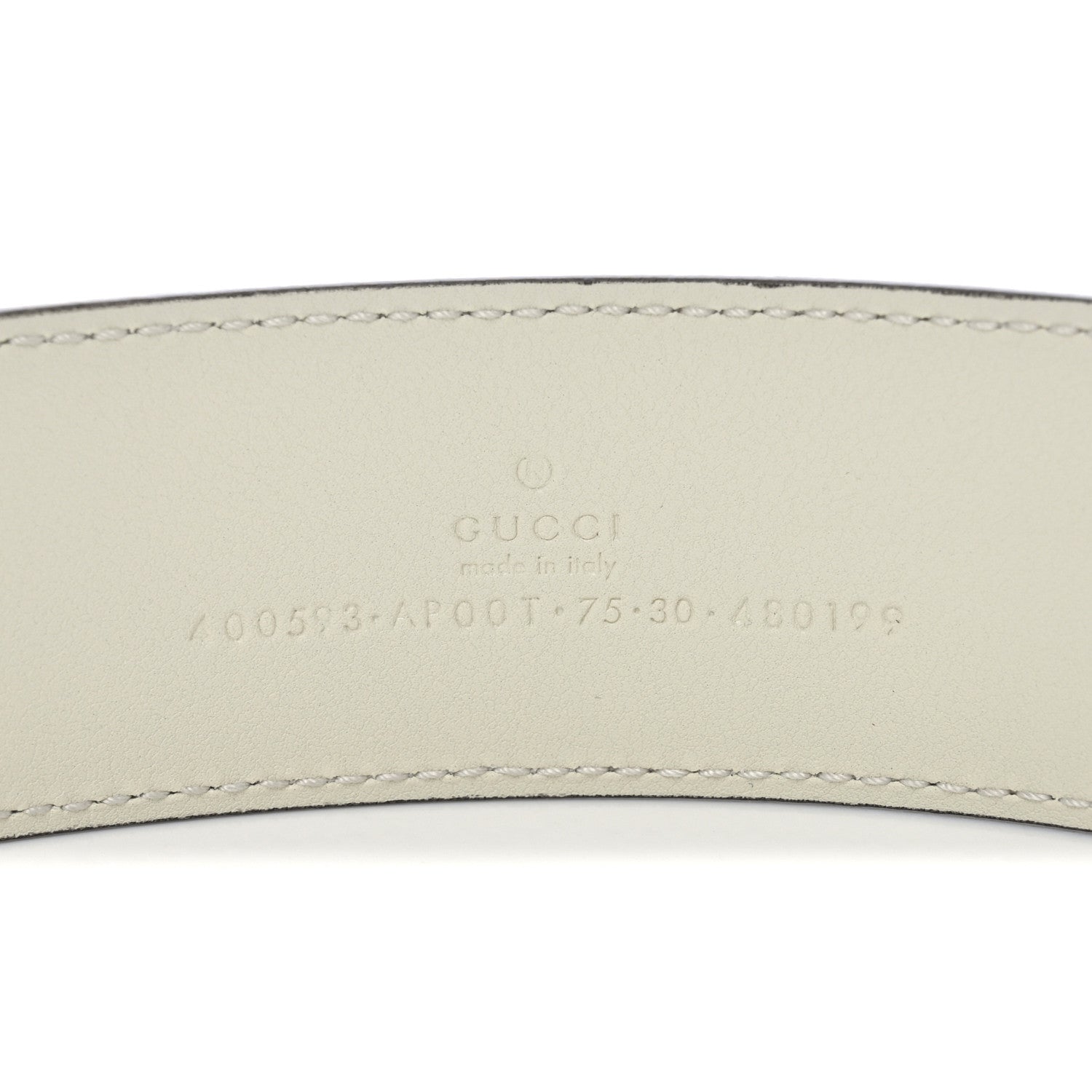 Gucci Calfskin Double G 40mm Belt 75 30 Mystic White 4 of 5