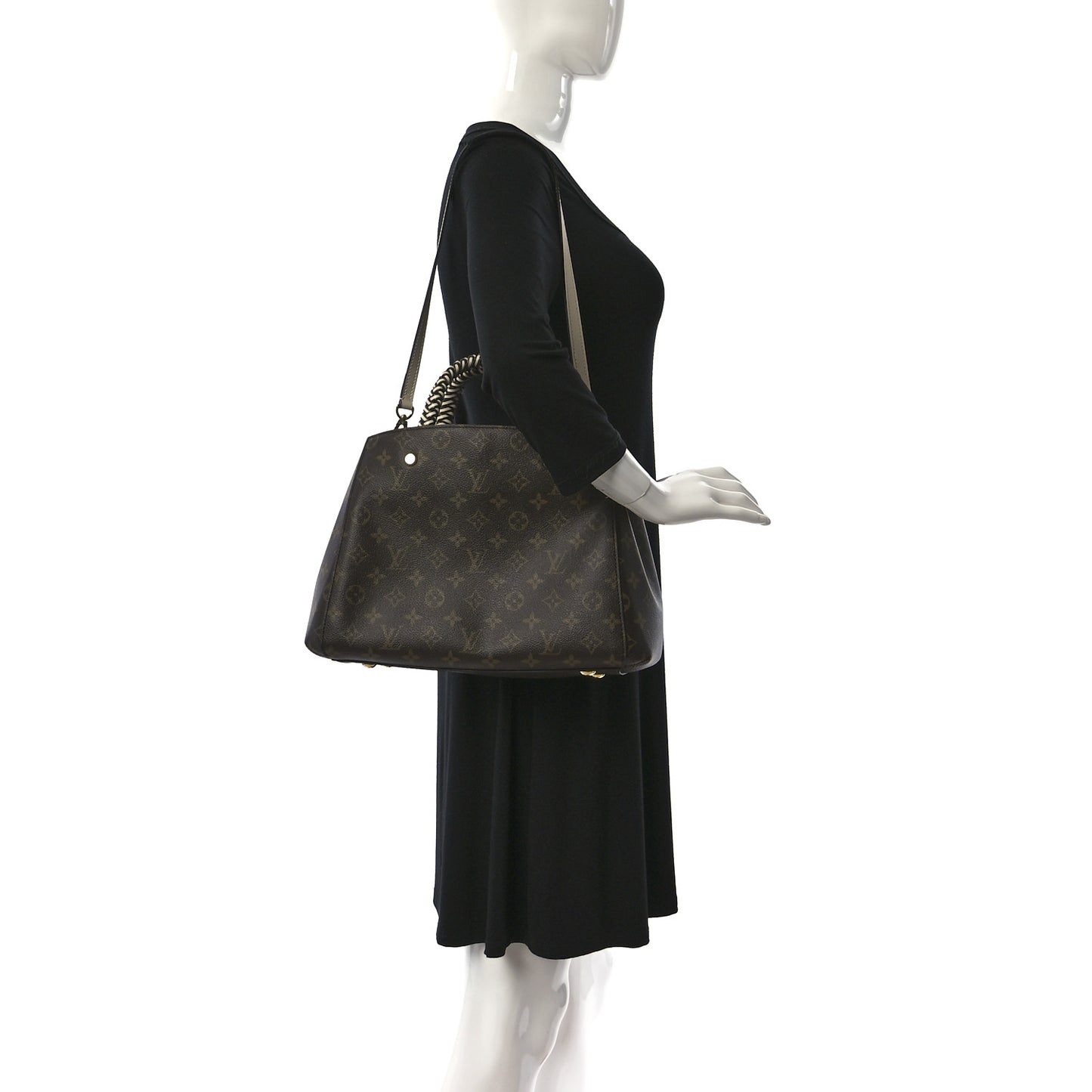 Monogram Braided Montaigne MM Creme Beige