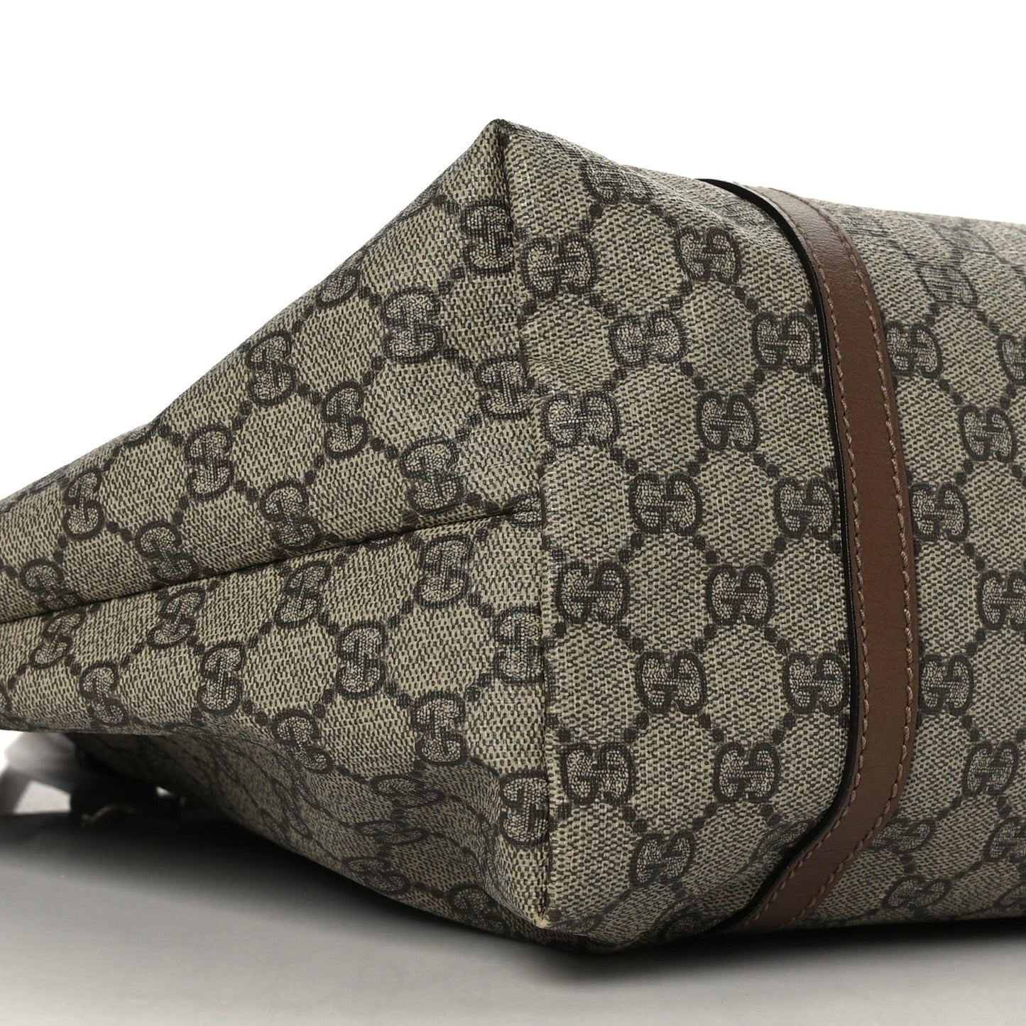 GG Supreme Monogram Medium Nice Tote Brown