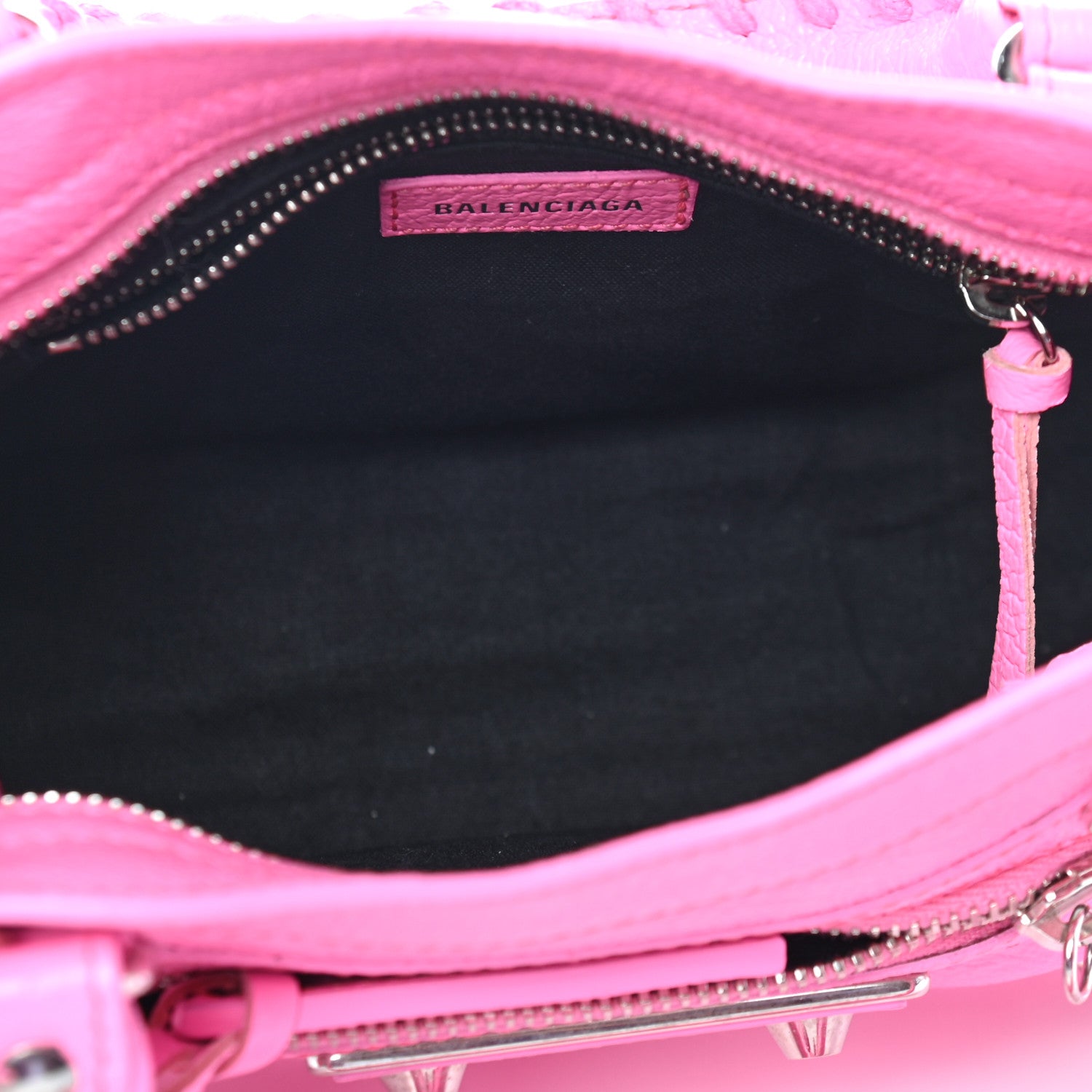 Balenciaga Shiny Goatskin Silver Metallic Edge Hardware Mini City Acid Pink 6 of 8