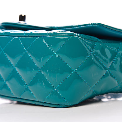 Chanel Patent Quilted Mini Rectangular Flap Turquoise 9 of 10