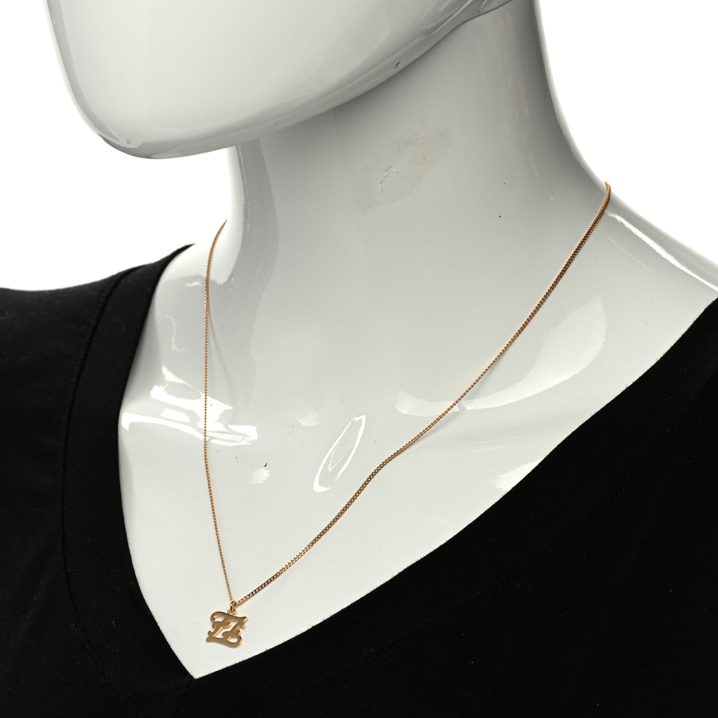 Metal Karligraphy Necklace Gold
