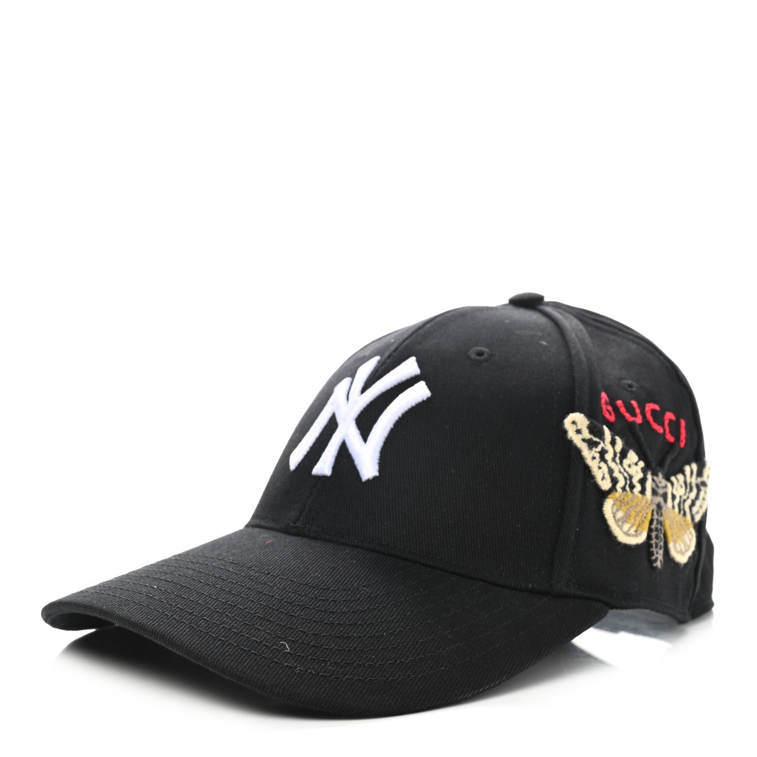 Gucci X MLB Cotton NY Yankees Baseball Hat 57-61 Black 1 of 9