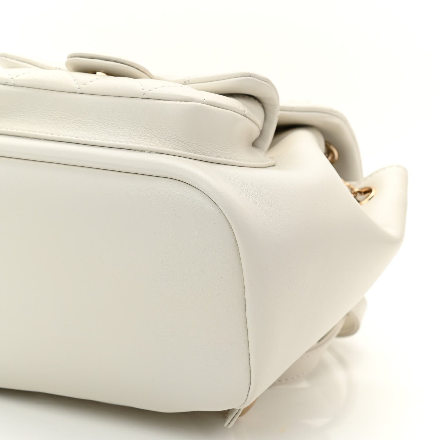 Chanel Lambskin Quilted Small Duma Drawstring Backpack White 10 of 11