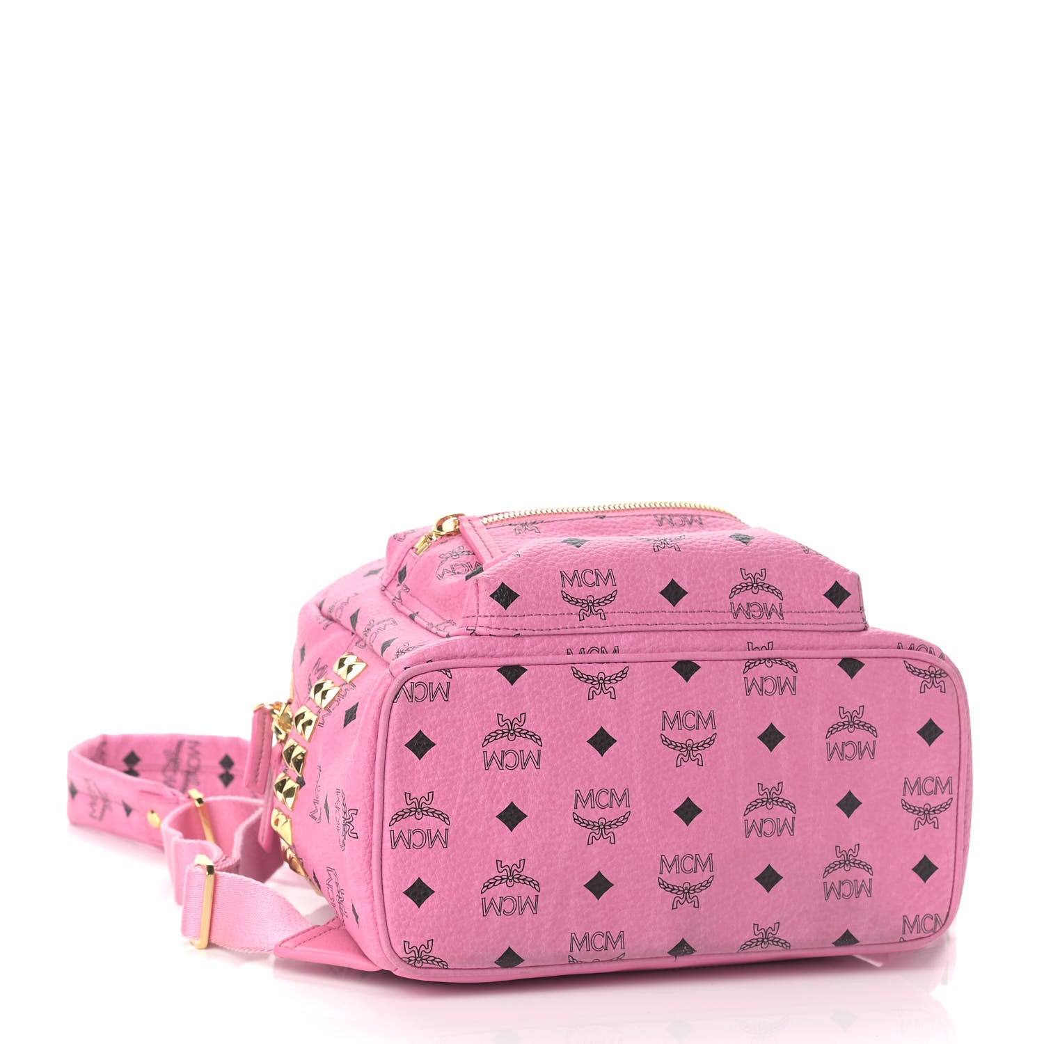 MCM Visetos Small Side Stud Stark Backpack Pink 3 of 8