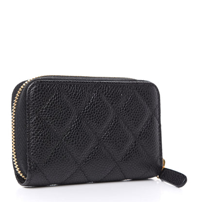 Chanel Caviar Quilted Zip Coin Purse Black 3 of 8