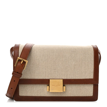 Saint Laurent Linen Calfskin Medium Bellechasse Beige Cognac 1 of 15