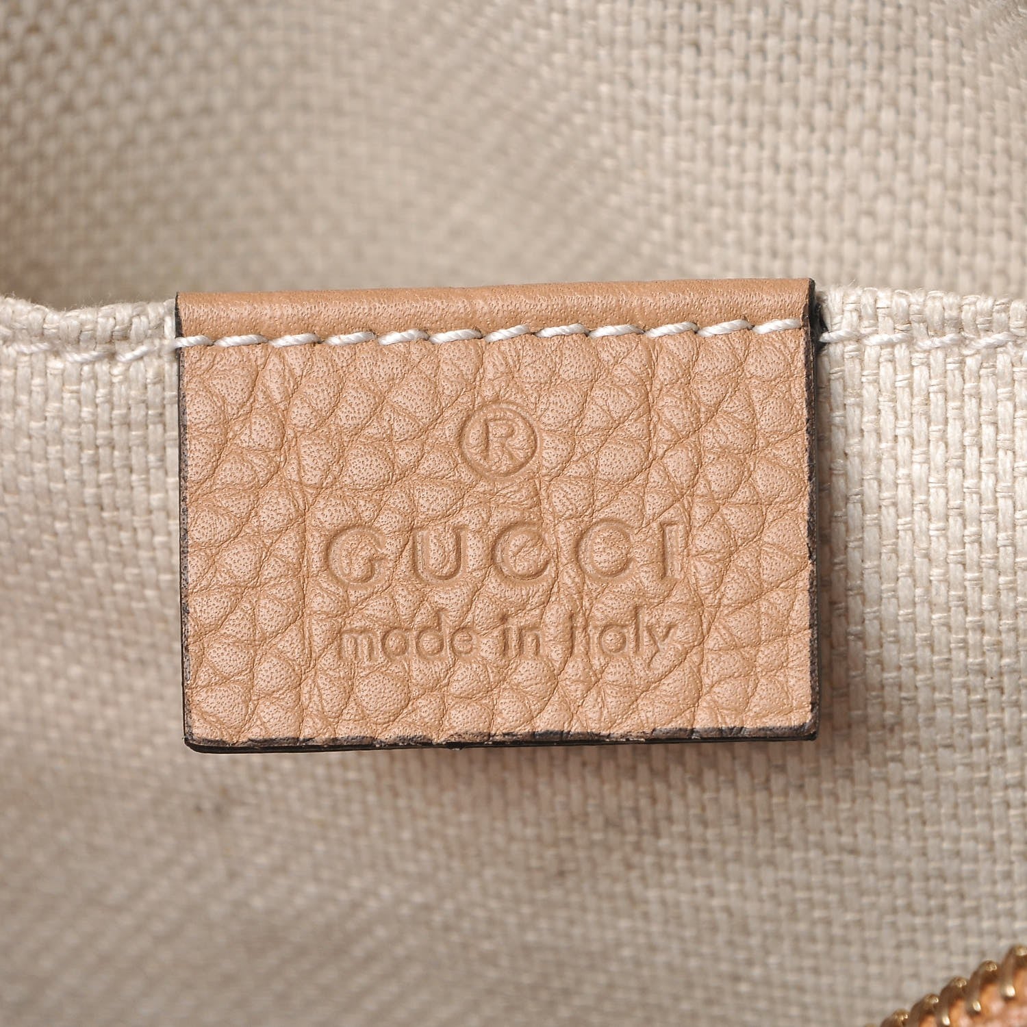 Gucci Pebbled Calfskin Small Soho Disco Bag Camelia 7 of 8
