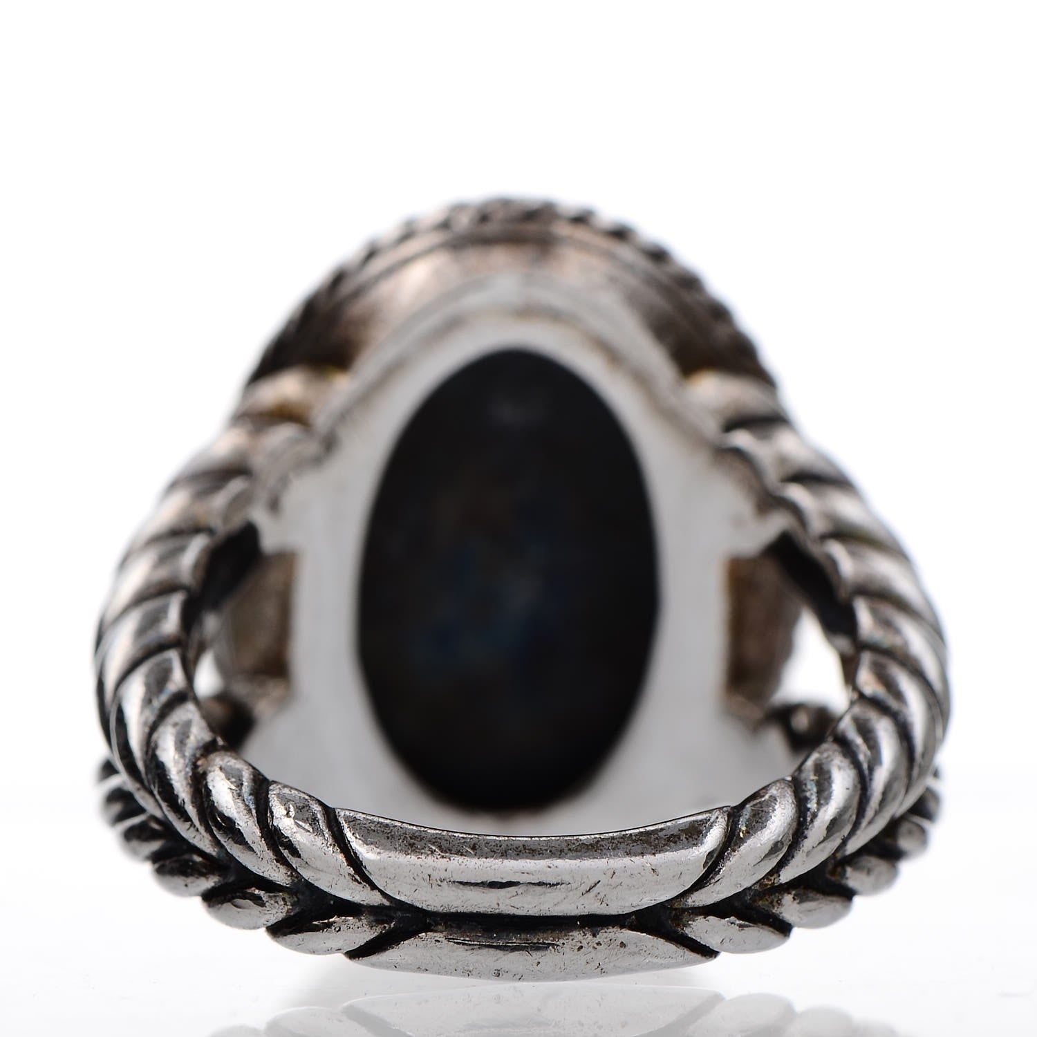 David Yurman Sterling Silver Diamond Cable Coil Ring 57 8 4 of 5