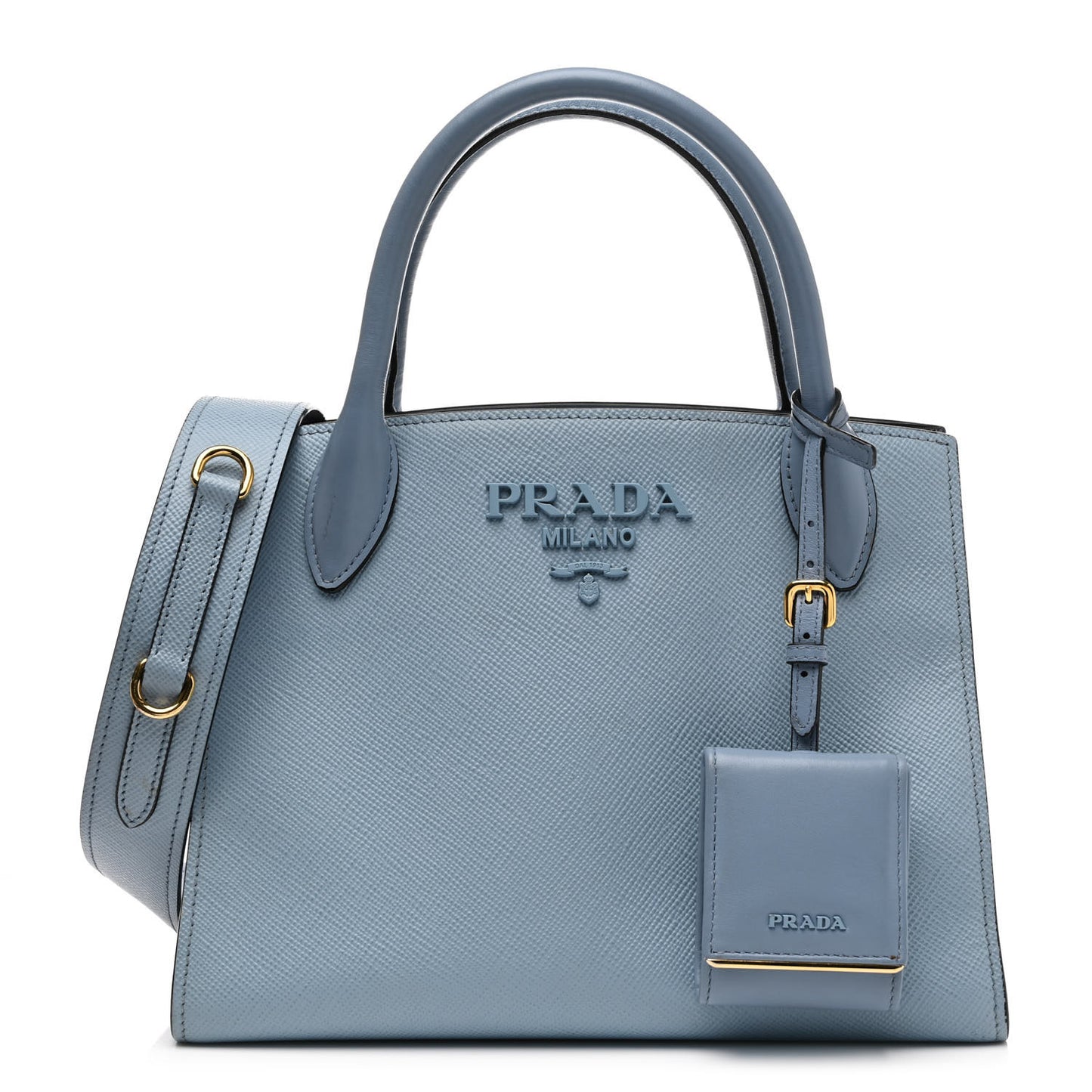 Saffiano Cuir Calfskin Small Monochrome Top Handle Tote Astrale