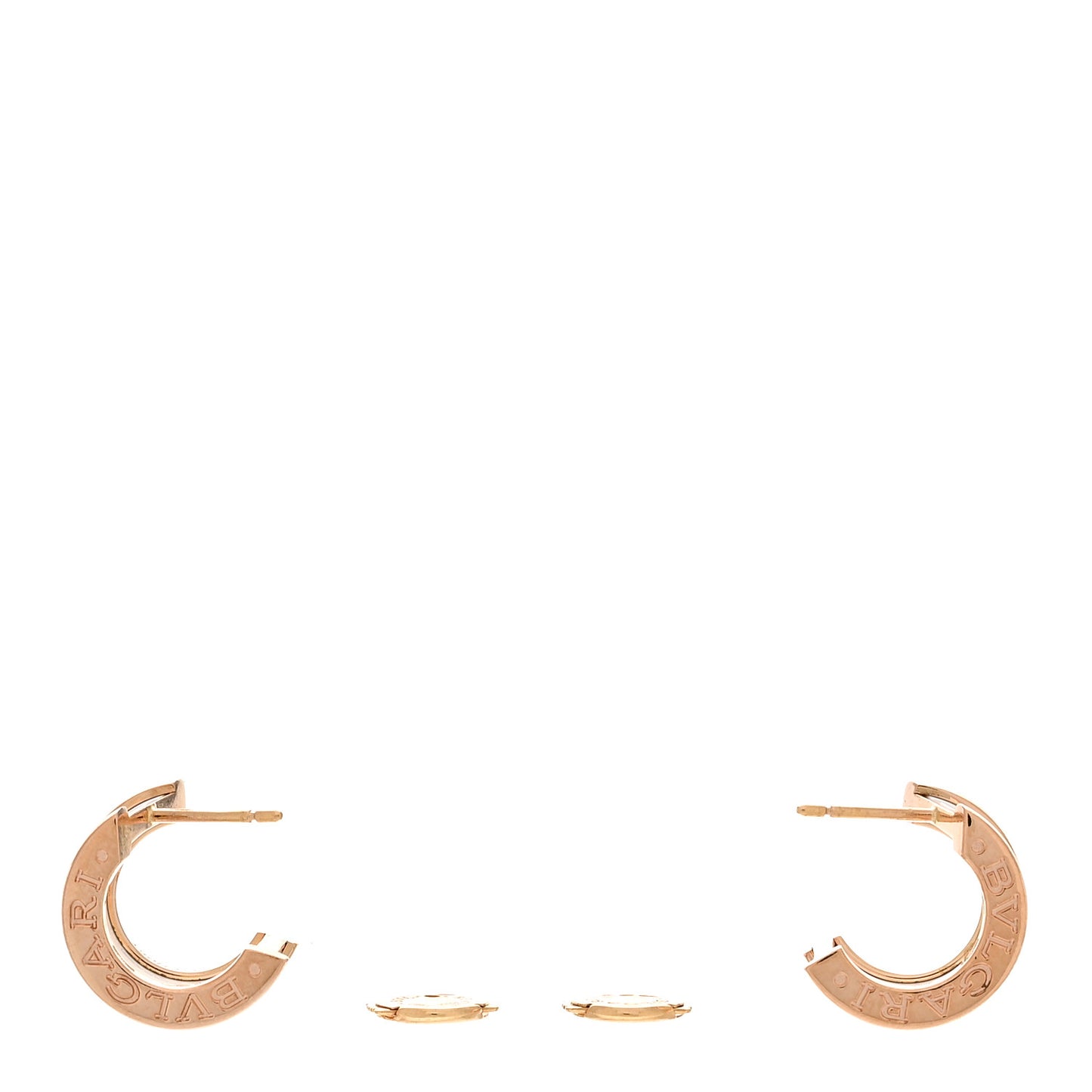 18K Rose Gold White Ceramic B.Zero1 Hoop Earrings