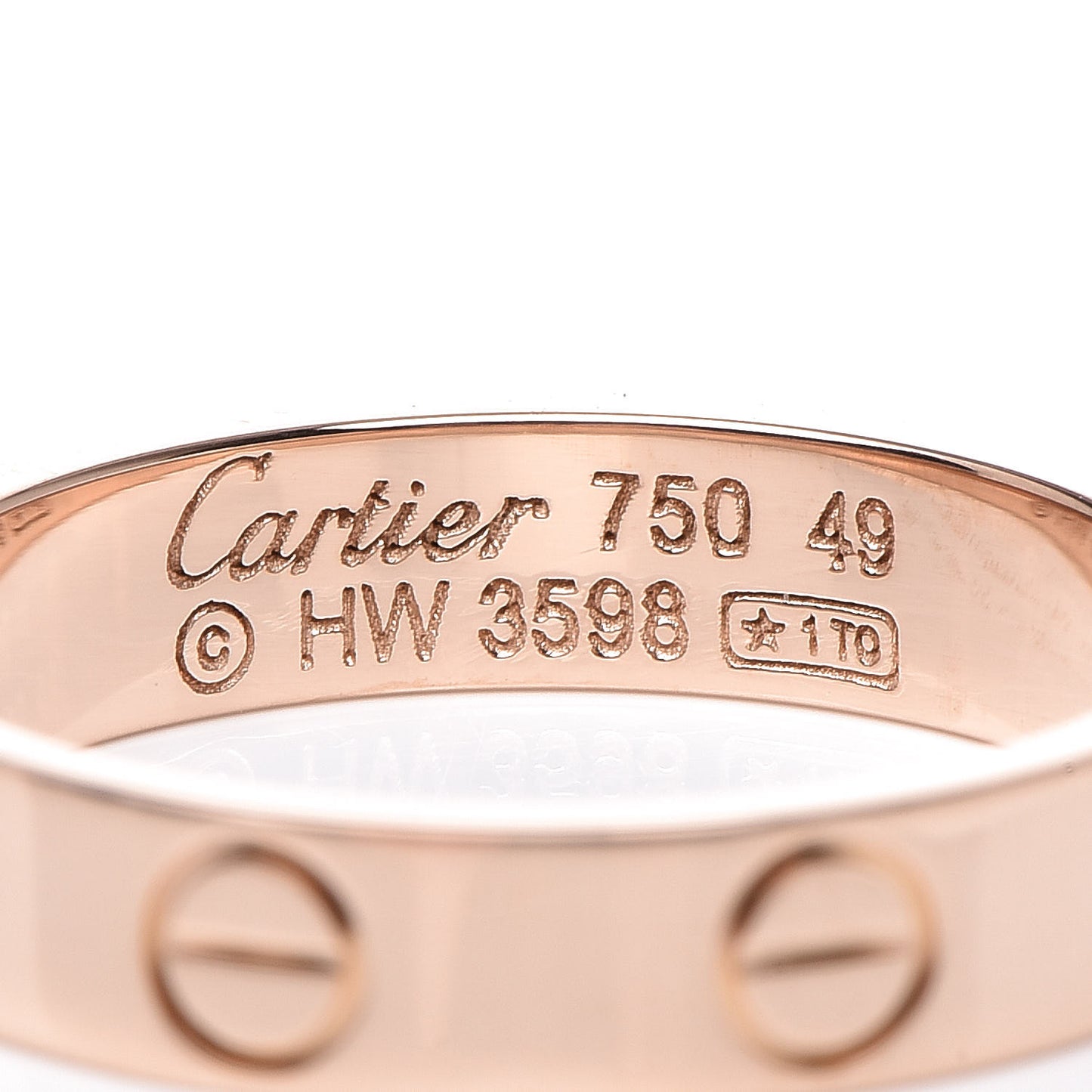 18K Pink Gold 3.5mm LOVE Wedding Band Ring 49 4.75