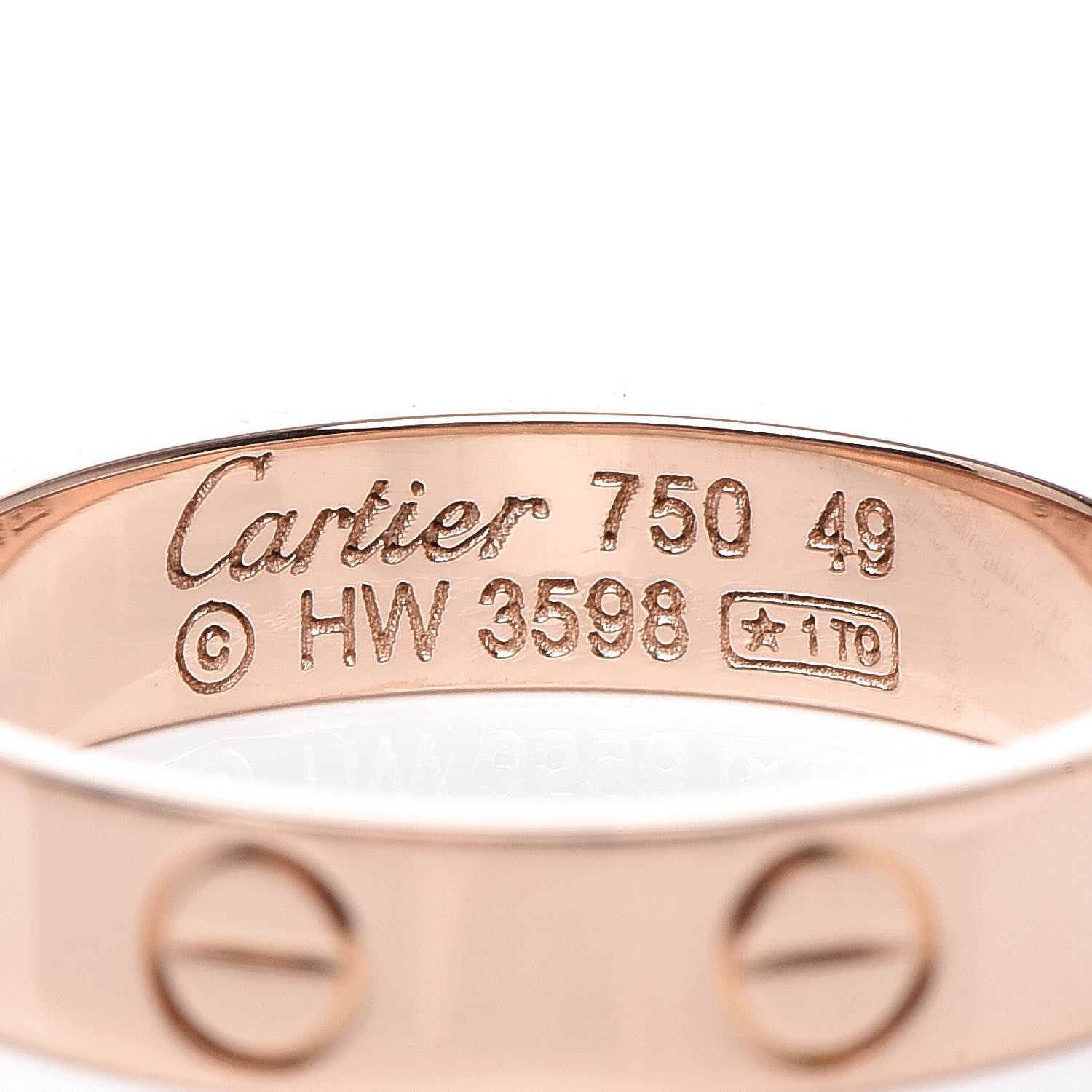 Cartier 18K Pink Gold 3.5mm LOVE Wedding Band Ring 49 4.75 4 of 5