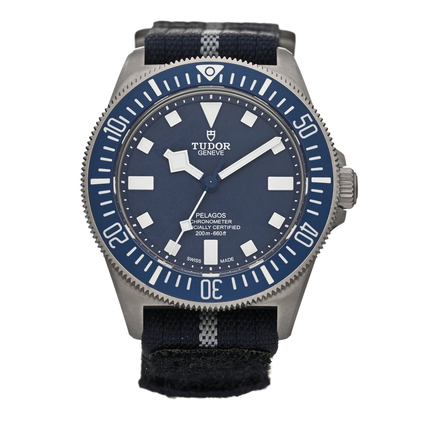 Titanium Fabric 42mm Pelagos Automatic Watch Blue 25707B