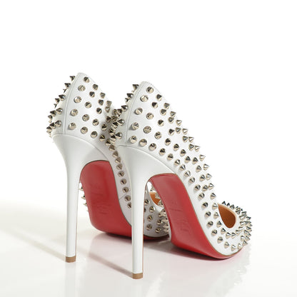 Christian Louboutin Nappa Pigalle Spikes 120 Pumps 38.5 White 4 of 7