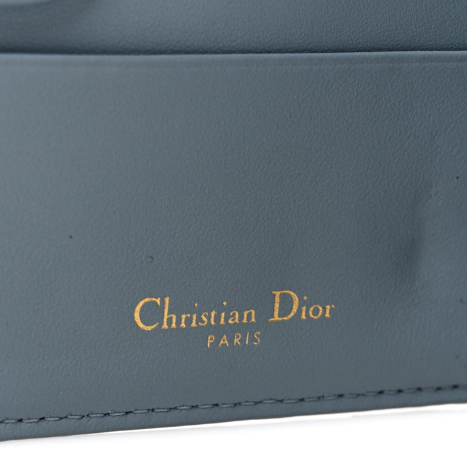 Christian Dior Supple Calfskin Cannage Caro Slim Wallet Cloud Blue 6 of 7