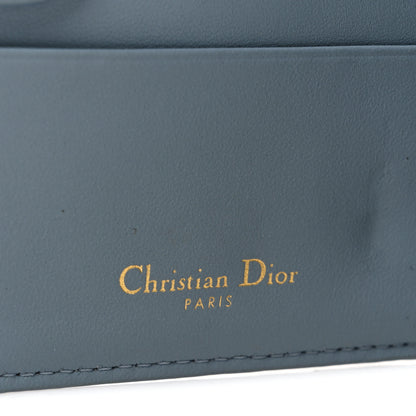 Christian Dior Supple Calfskin Cannage Caro Slim Wallet Cloud Blue 6 of 7