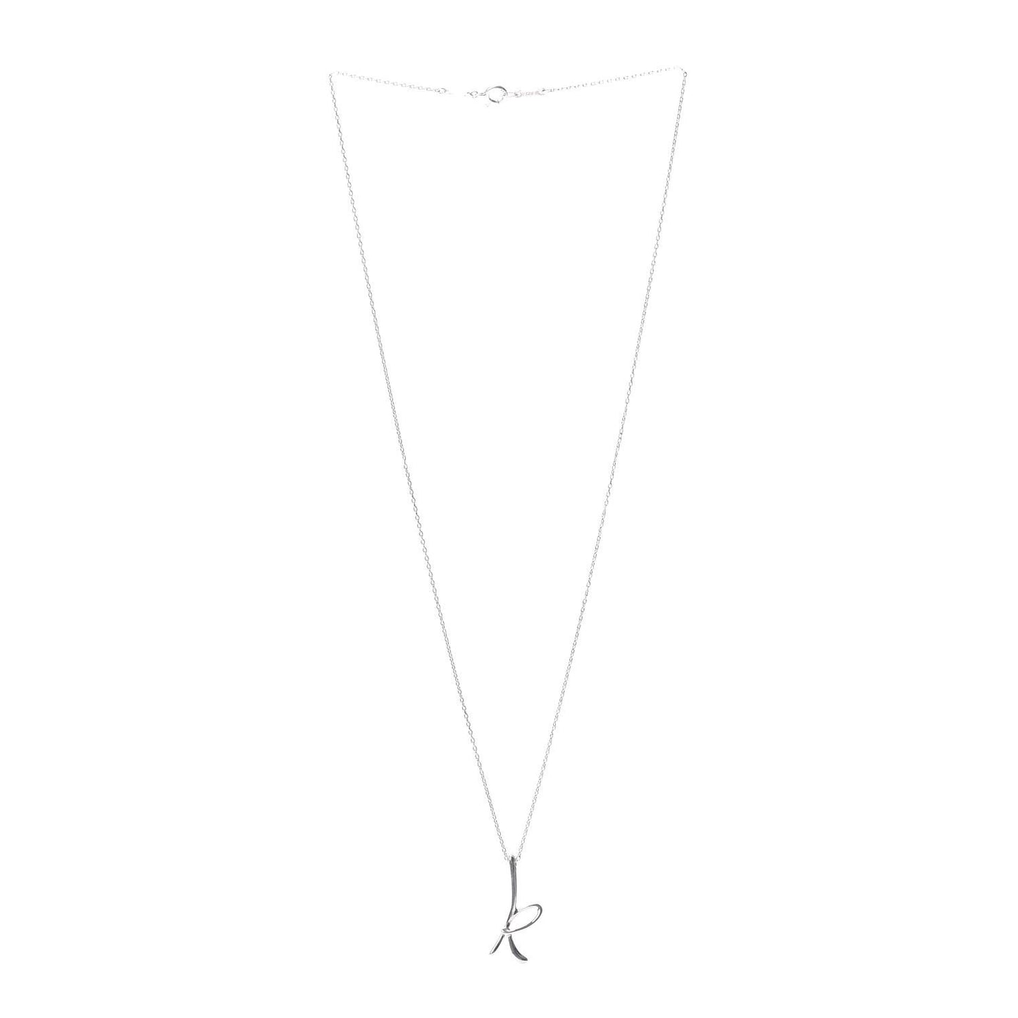 Sterling Silver Elsa Peretti Letter K Pendant Necklace