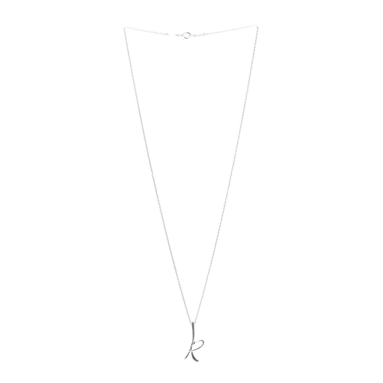 Tiffany Sterling Silver Elsa Peretti Letter K Pendant Necklace 3 of 4