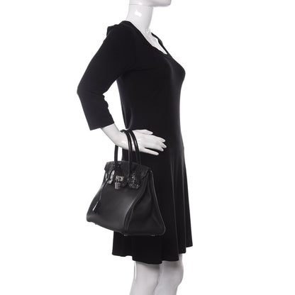 Hermes Togo Shiny Niloticus Crocodile Birkin Touch 30 Black 2 of 11