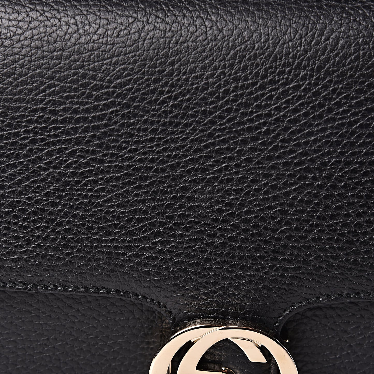 Dollar Calfskin Interlocking G Shoulder Bag Black