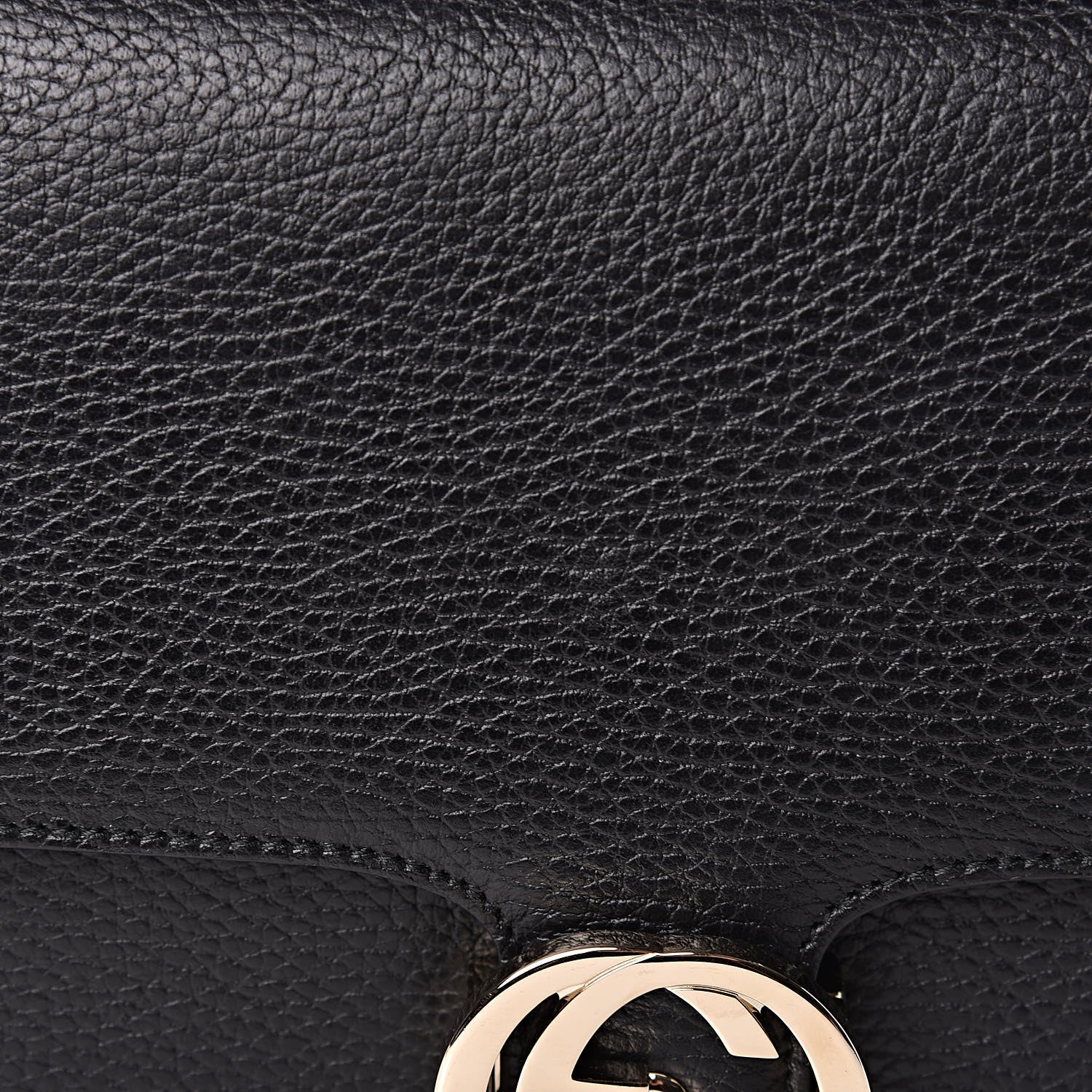 Gucci Dollar Calfskin Interlocking G Shoulder Bag Black 11 of 11
