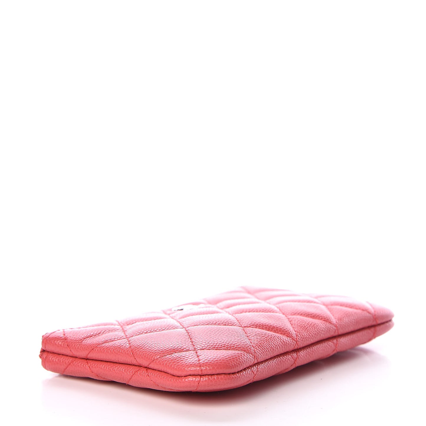 Caviar Quilted Small Cosmetic Case Dark Pink