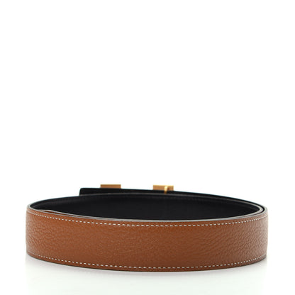 Hermes Box Togo 32mm H Belt 80 Black Gold 2 of 7