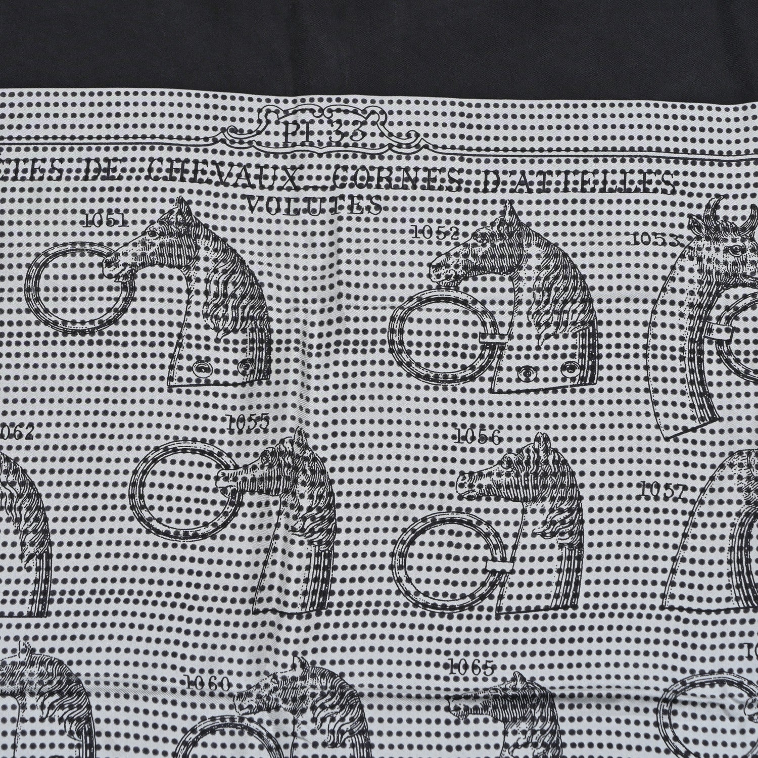 Hermes Silk Manufacture de Boucleries Scarf 90 Gris Noir Menthol 5 of 5