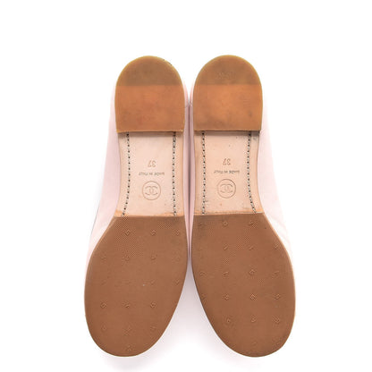 Chanel Lambskin Patent Cap Toe CC Ballerina Flats 37 Rose Clair 22 of 30