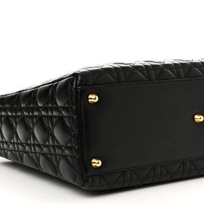 Christian Dior Lambskin Cannage Large Lady Dior Black 9 of 13