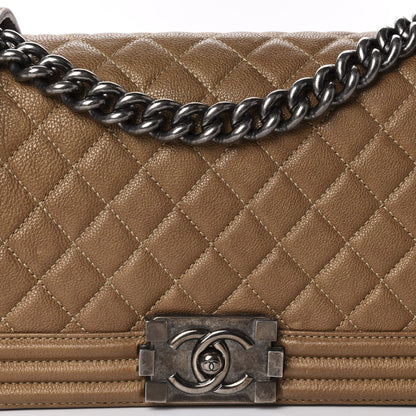 Chanel Metallic Calfskin Quilted Medium Boy Flap Dark Gold 11 of 11