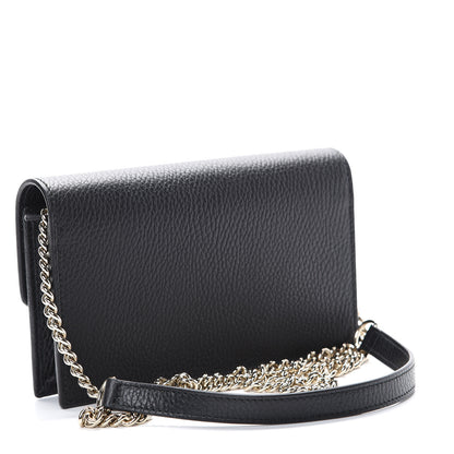 Gucci Dollar Calfskin Interlocking G Chain Wallet Black 2 of 9