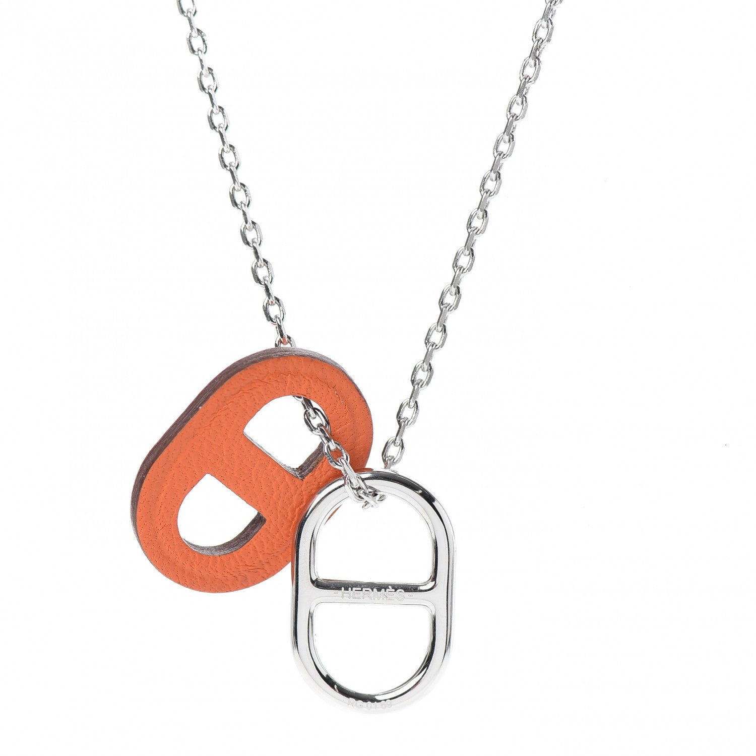 Hermes Swift O'Maillon Pendant Necklace Orange 5 of 5