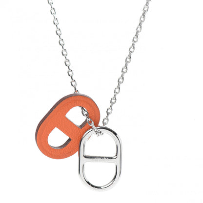 Hermes Swift O'Maillon Pendant Necklace Orange 5 of 5