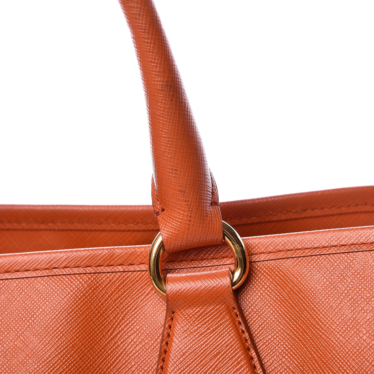 Saffiano Lux Top Handle Tote Papaya