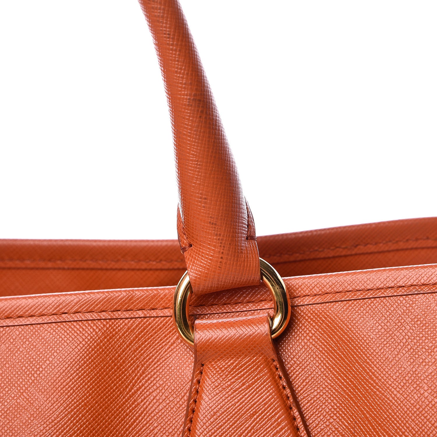 Prada Saffiano Lux Top Handle Tote Papaya 25 of 25