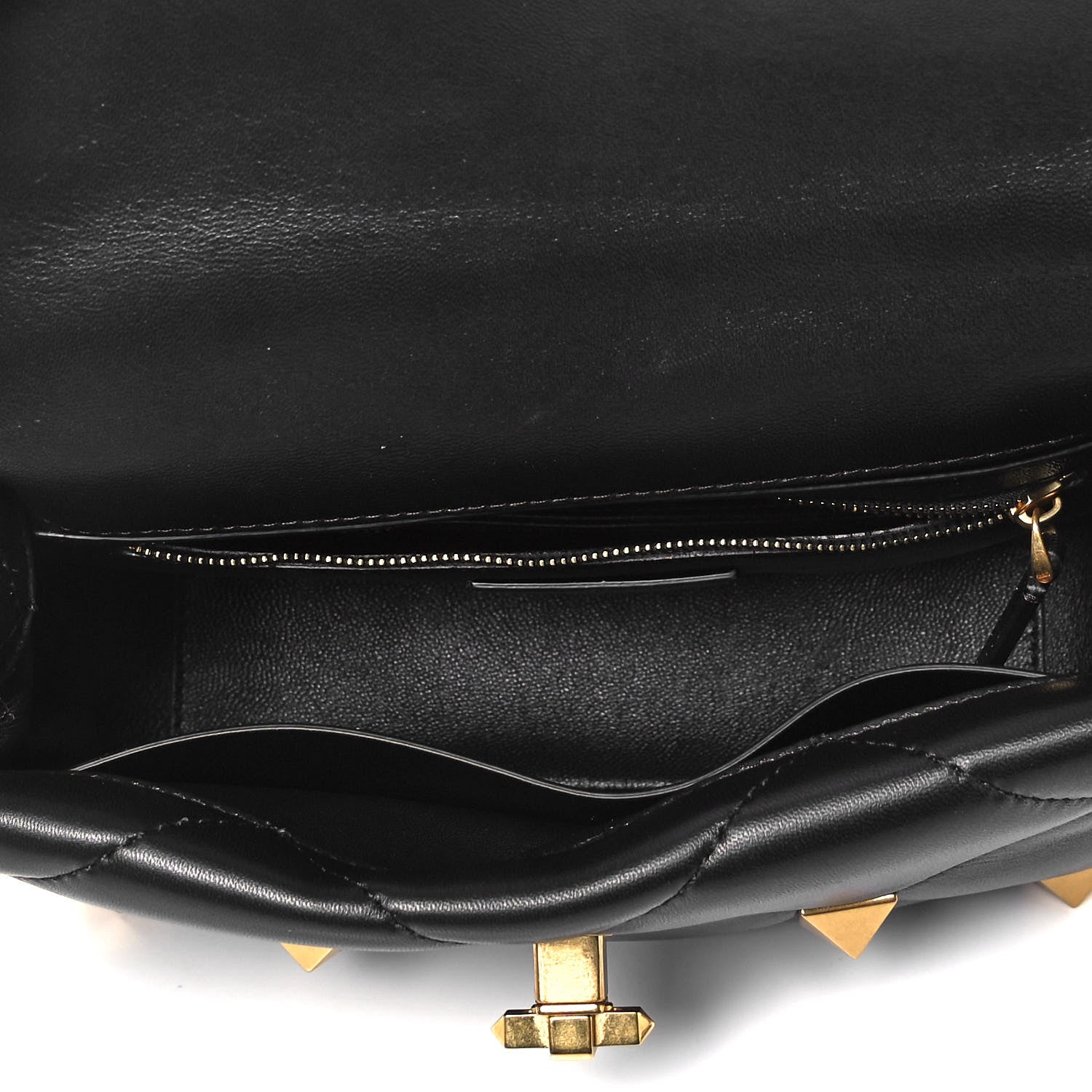 Valentino Garavani Nappa Medium Roman Stud Shoulder Bag Black 4 of 7