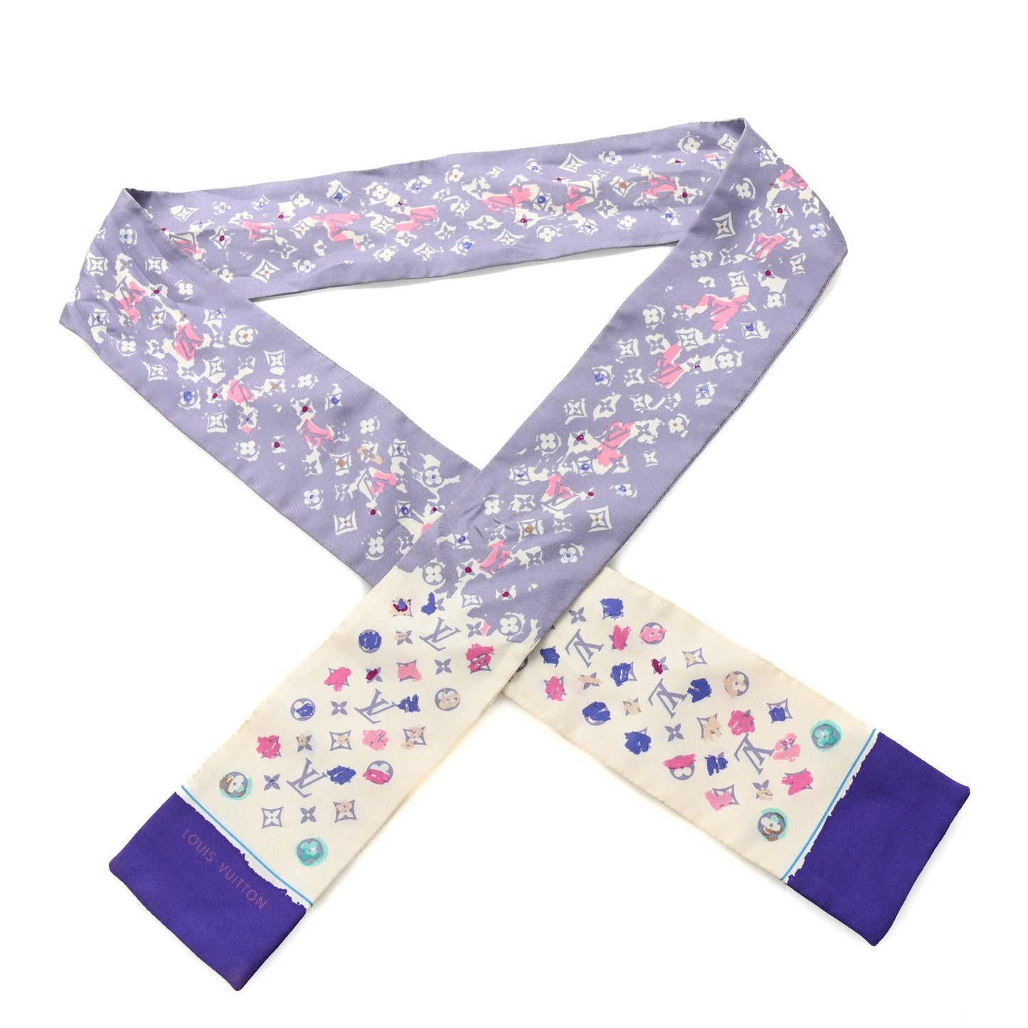Silk Monogram Splash Bandeau